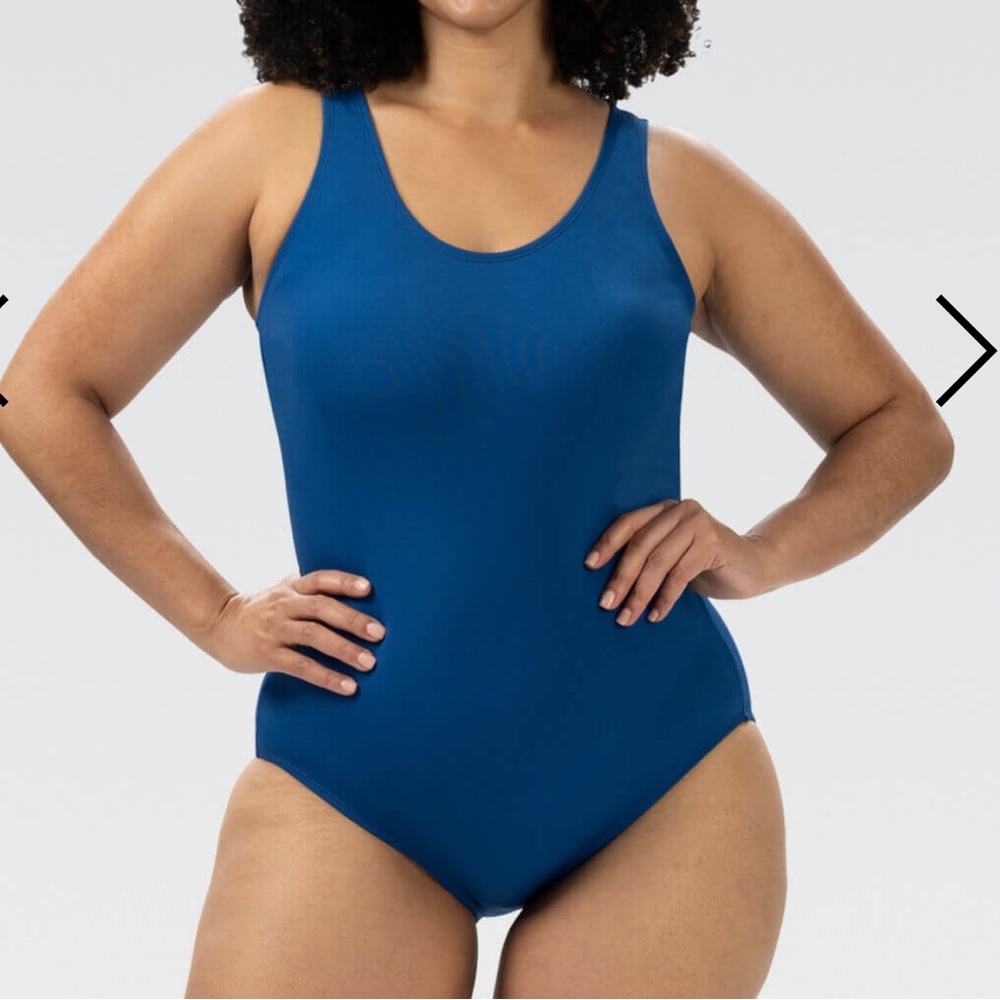 Dolfin Aquashape Navy Moderate Scoop Back One Piece Swimsuit New